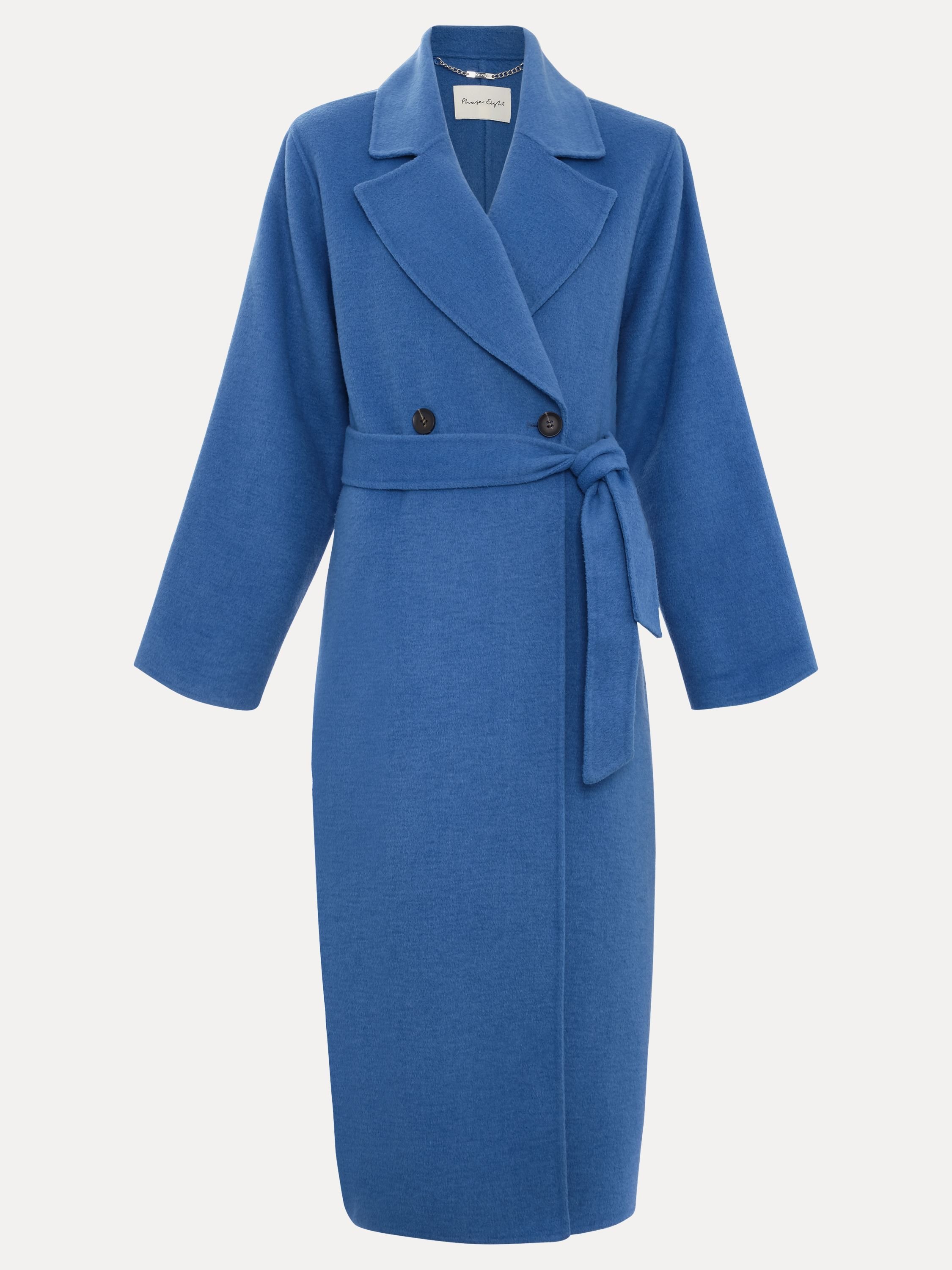 Phase Eight Phase Eight Women's Long Sleeve Belted Wrap Midi Coat in Royal - 2
