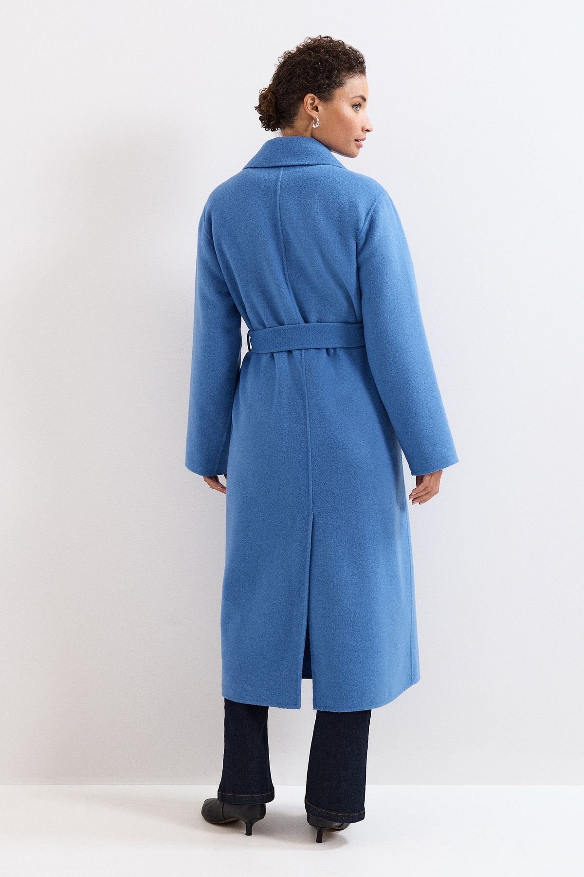 Phase Eight Phase Eight Women's Long Sleeve Belted Wrap Midi Coat in Royal - 4