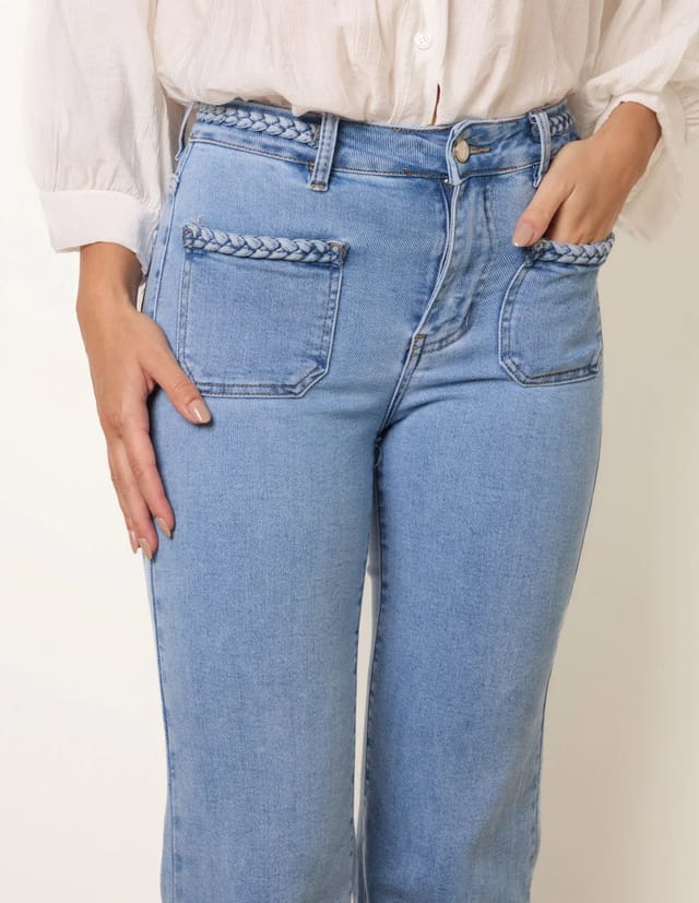 Blue Vanilla Rope Detail Pocket Jeans - 3
