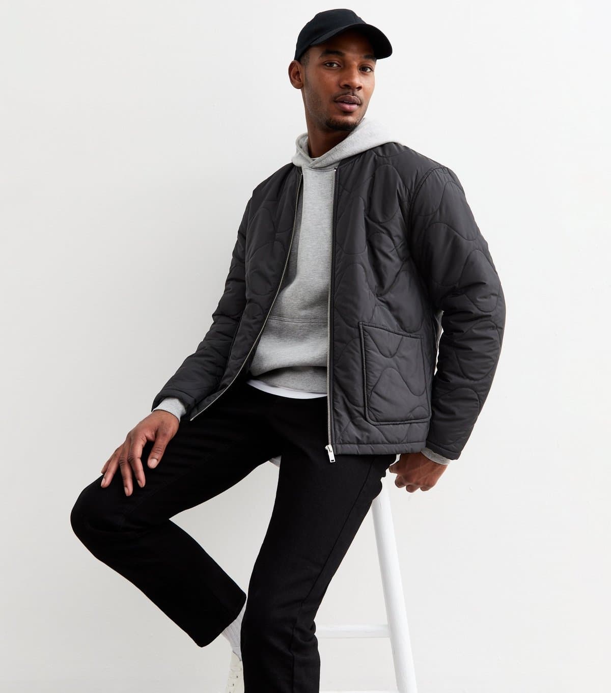 New Look Men's Black Regular Quilted Jacket New Look