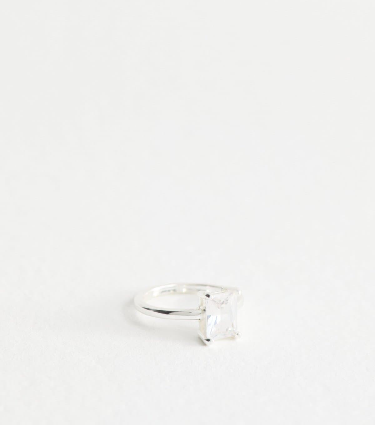 New Look Silver Tone Cubic Zirconia Ring New Look