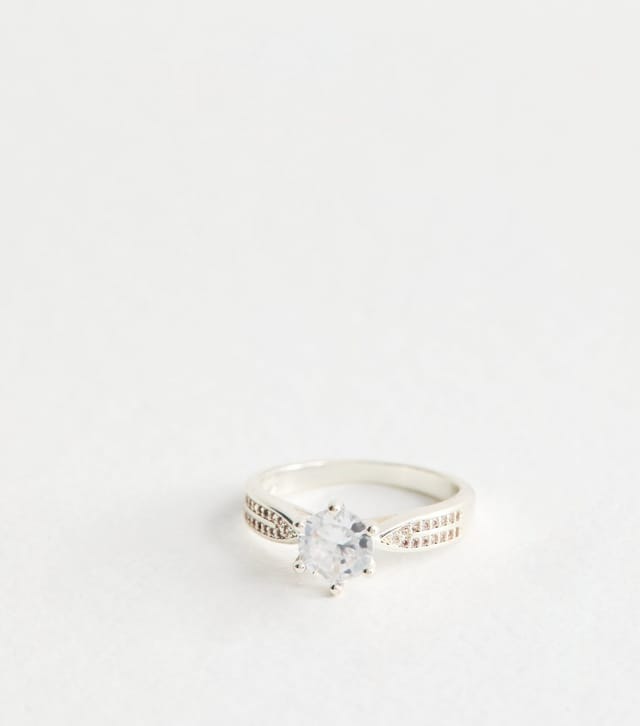 New Look Silver Tone Cubic Zirconia Ring New Look - 2