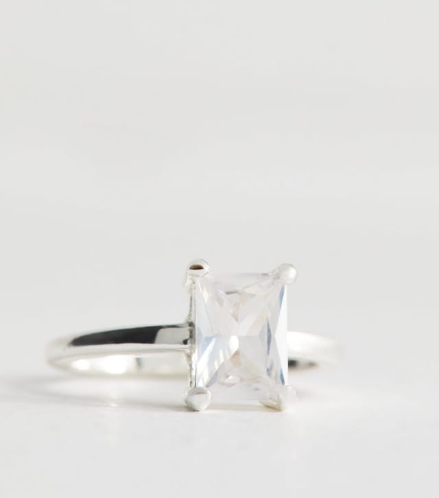 New Look Silver Tone Cubic Zirconia Ring New Look - 3