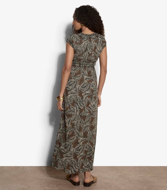 Apricot Women's Green Leaf Print V-Neck Maxi Dress Apricot New Look - 3