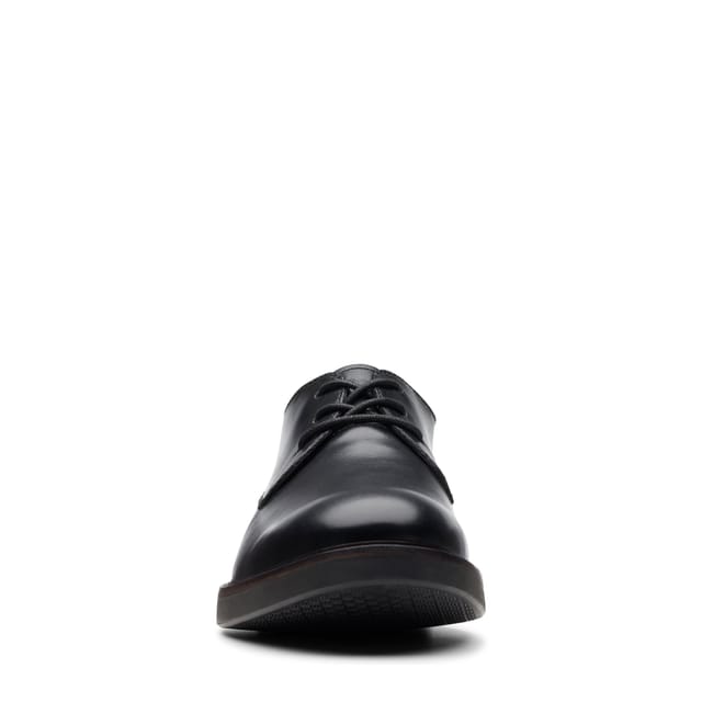 Clarks Clarks Men's Paulson Plain Black Leather Derby Shoes, Lace Up - 3