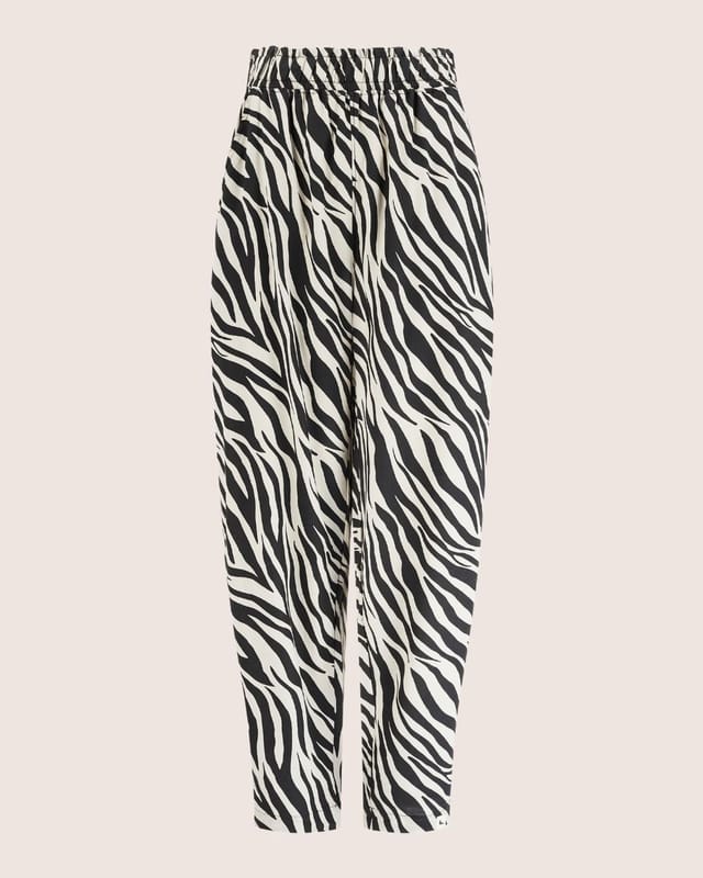 Turtledove London Turtledove London Women's Kate Multicolour Zebra Streak Print Barrel Leg Trousers - 3