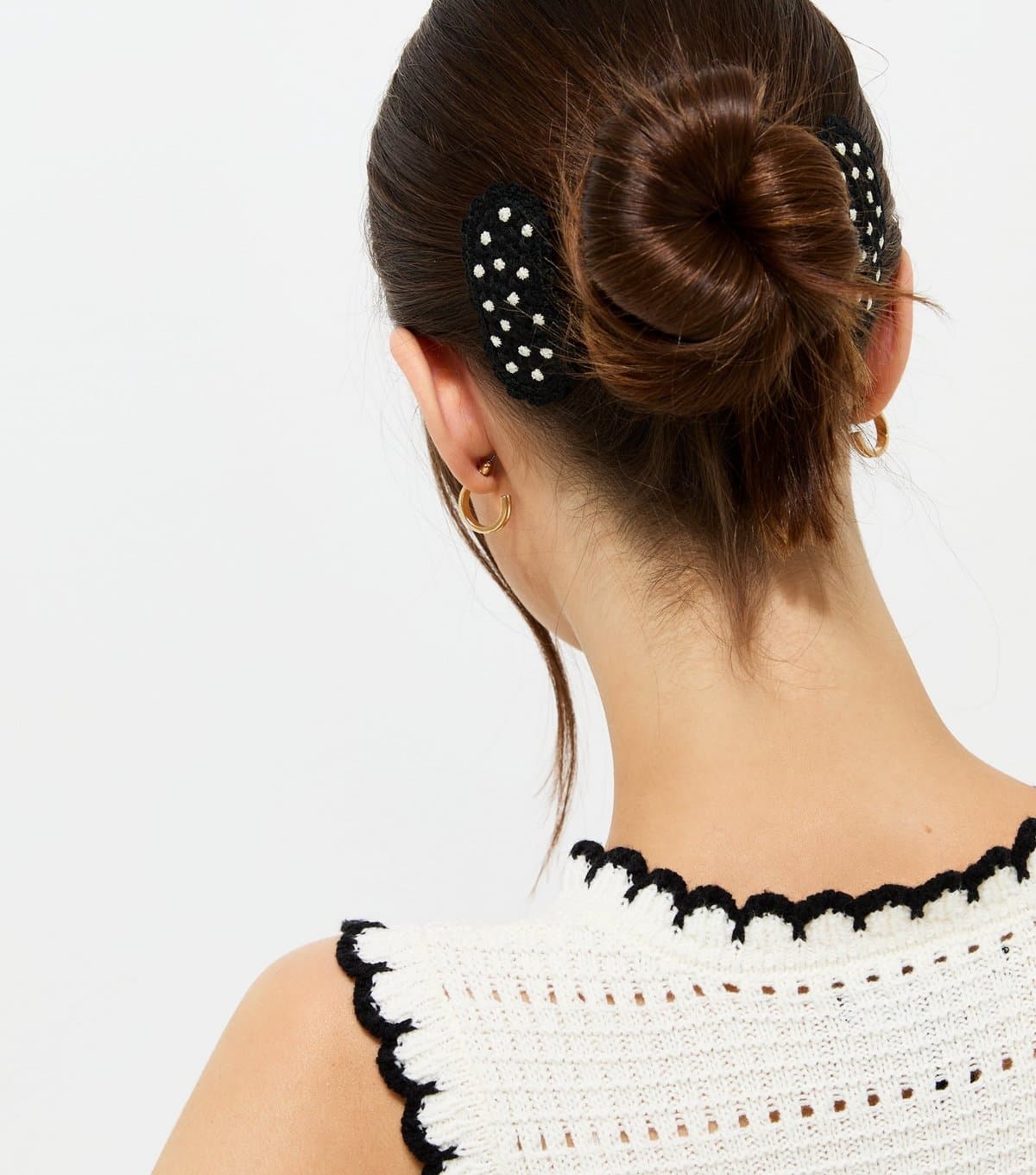 New Look Pack of 2 Black Polka Dot Slide Hair Clips New Look