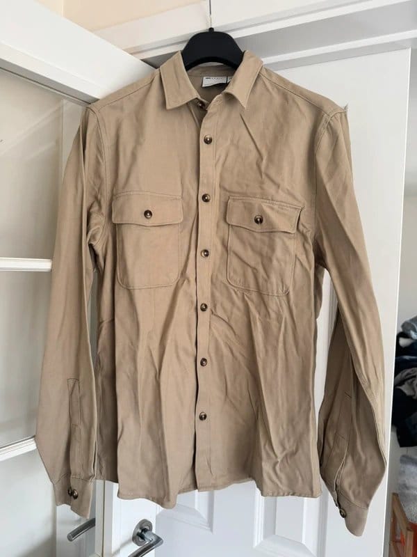 ASOS Design ASOS Design Beige 100% cotton Long Sleeve Shirt – Size M - 1