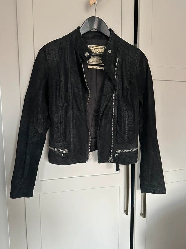 New Look Black Suede Leather Jacket