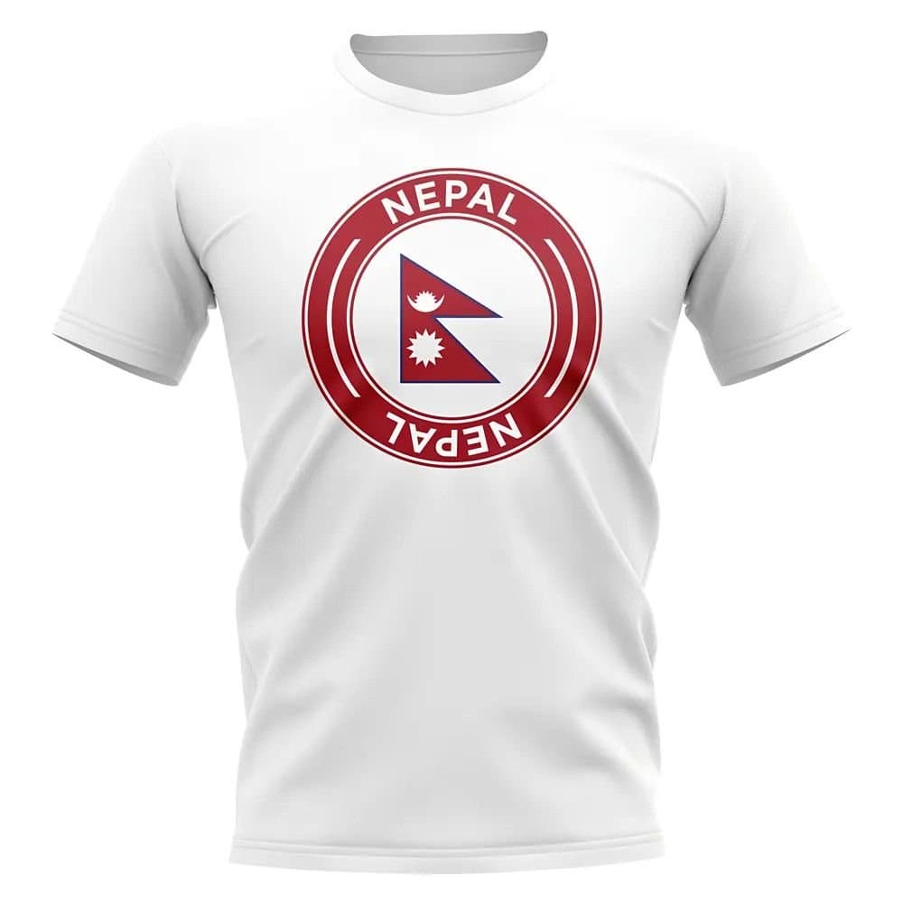 Nepal Nepal Men's Personalised Football Badge T-Shirt in White
