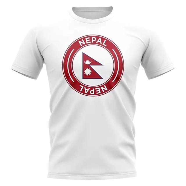 Nepal Nepal Men's Personalised Football Badge T-Shirt in White - 2