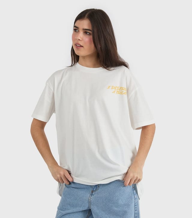 Skinnydip Women's White Cotton Dessert Print Oversized T-Shirt Skinnydip New Look - 2