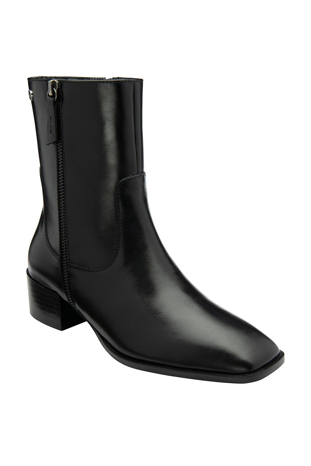 Ravel Ravel Women's Black Leather 'Carter' Square-Toe Ankle Boots - 1