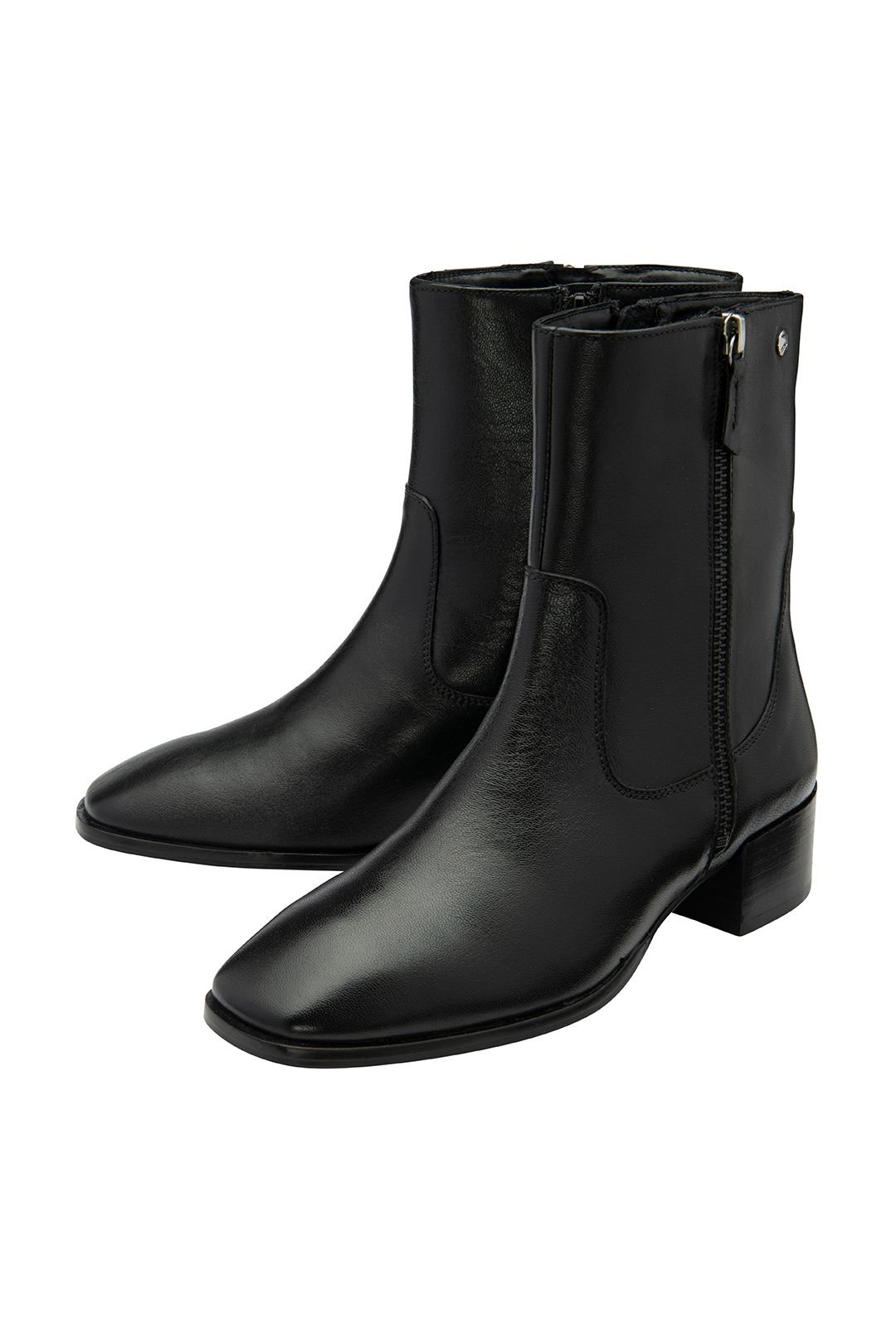 Ravel Ravel Women's Black Leather 'Carter' Square-Toe Ankle Boots - 2