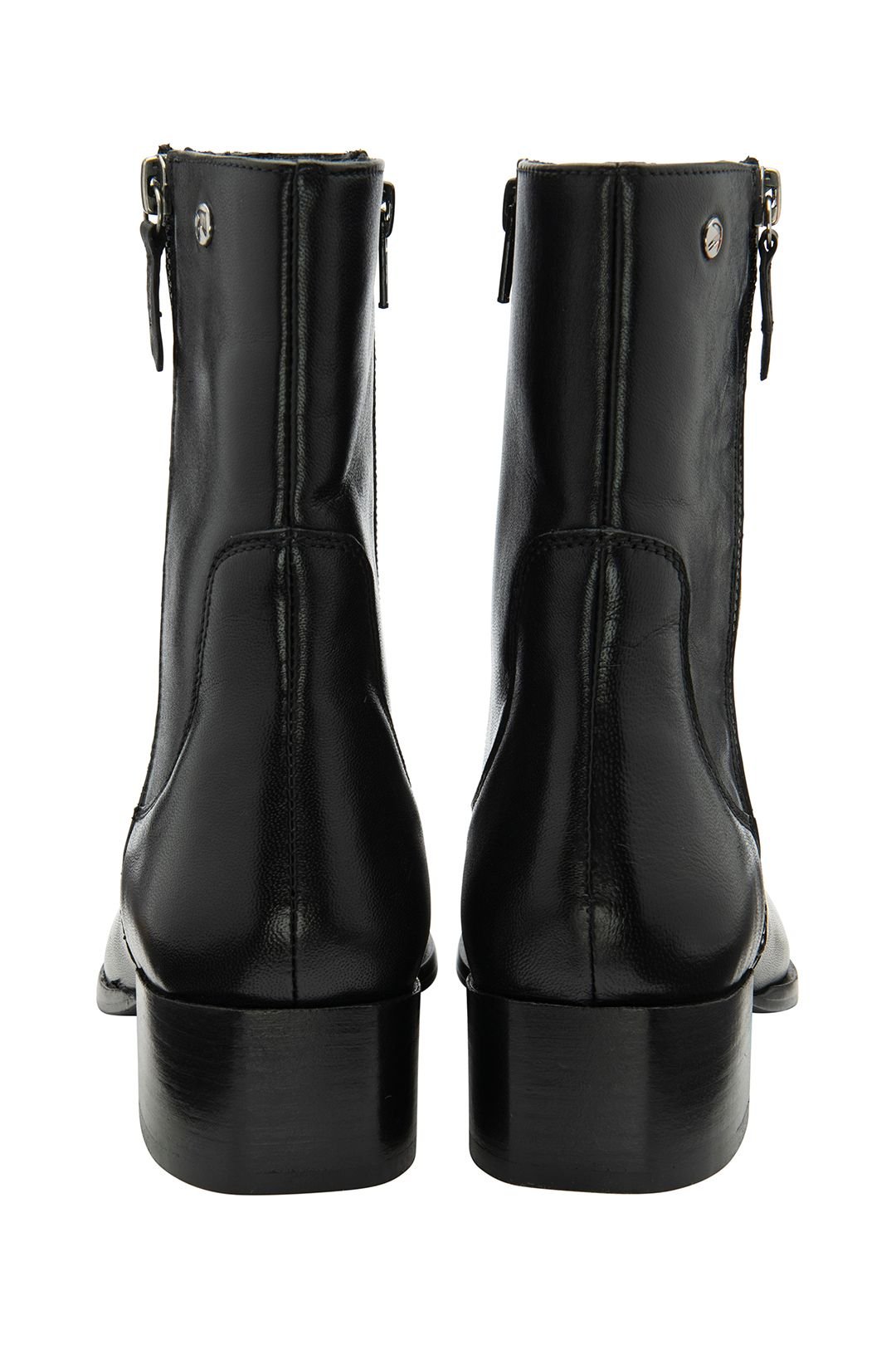 Ravel Ravel Women's Black Leather 'Carter' Square-Toe Ankle Boots - 3