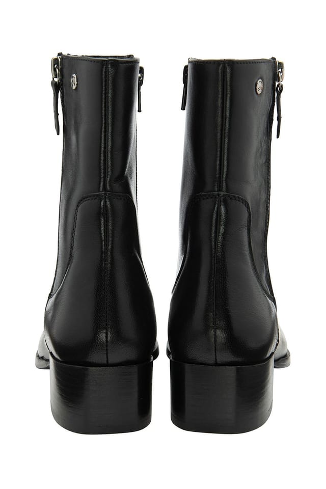 Ravel Ravel Women's Black Leather 'Carter' Square-Toe Ankle Boots - 3