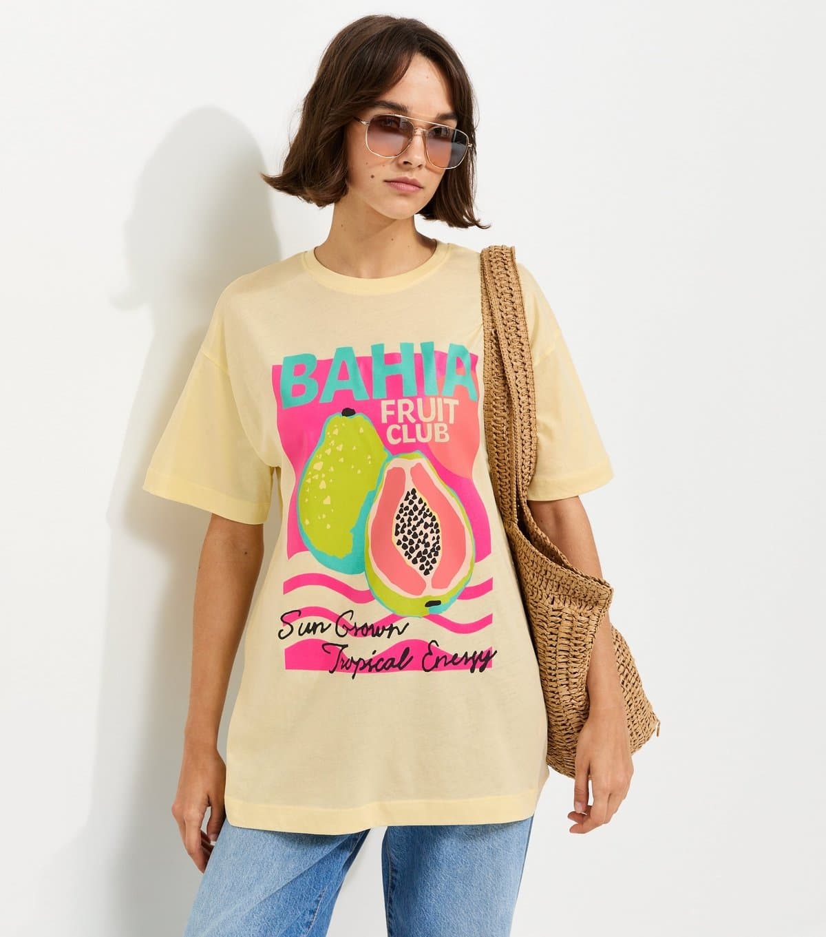 New Look New Look Light Yellow Papaya Oversized T-Shirt