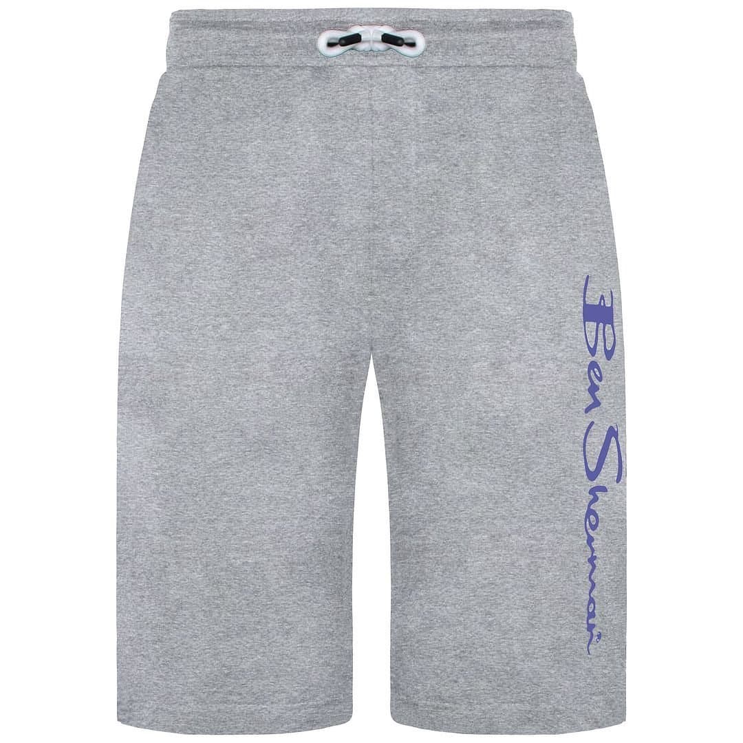 Ben Sherman Ben Sherman Men's Large Logo Print Sweat Shorts in Grey