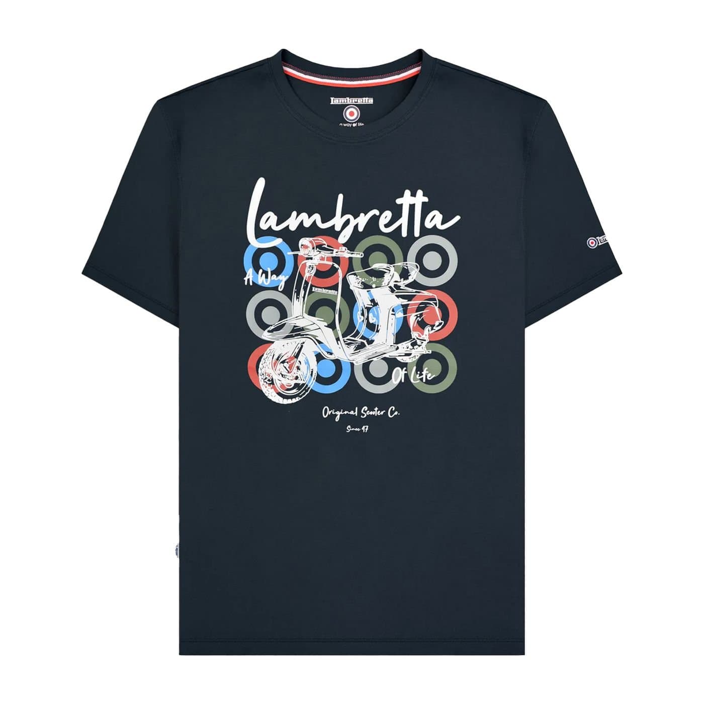 Lambretta Lambretta Men's Scooter Branded T-Shirt in Navy