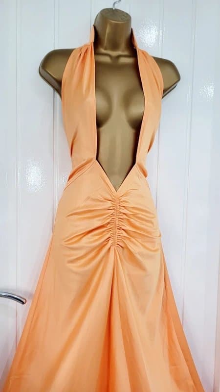 PrettyLittleThing PrettyLittleThing PLT size 10 orange tangerine satin cut out midi dress evening
