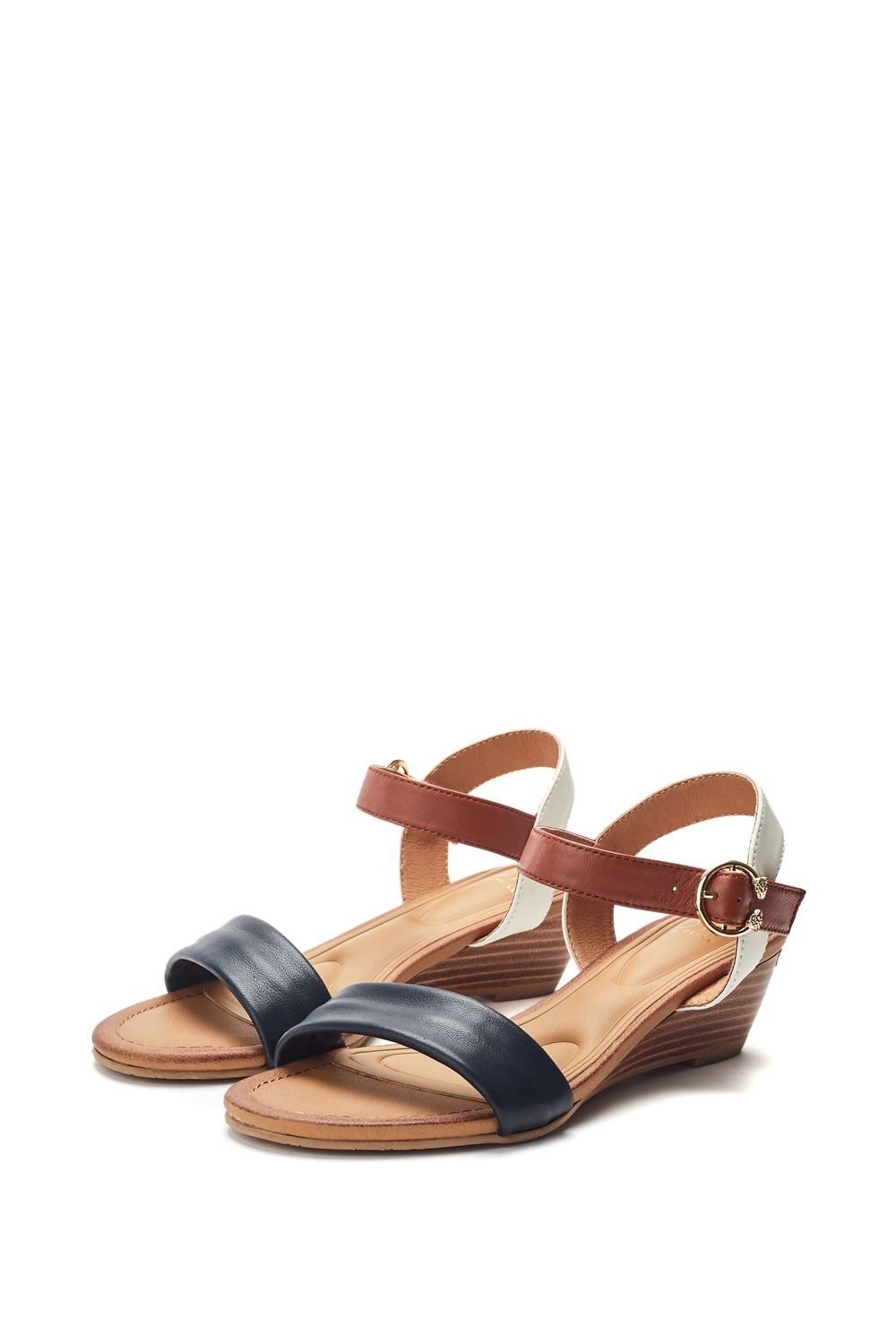 Moda In Pelle Moda In Pelle Women's 'Mayapple' Leather Wedges in Navy - 2