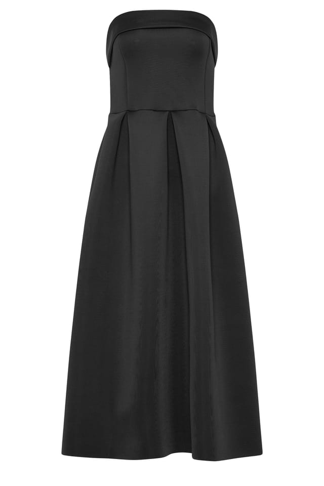 Long Tall Sally Long Tall Sally Women's Tall Pleated Detail Midi Dress in Black - 2