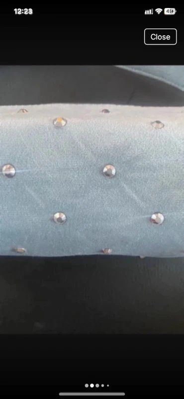 ASOS Svnx ASOS Light Blue Grey Velvet Diamante handbag bag 8 x 4 inches Great Condition - 1