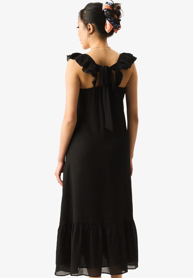 Gini London Gini London Women's Black Ruffle Short Sleeve Maxi Dress - 2