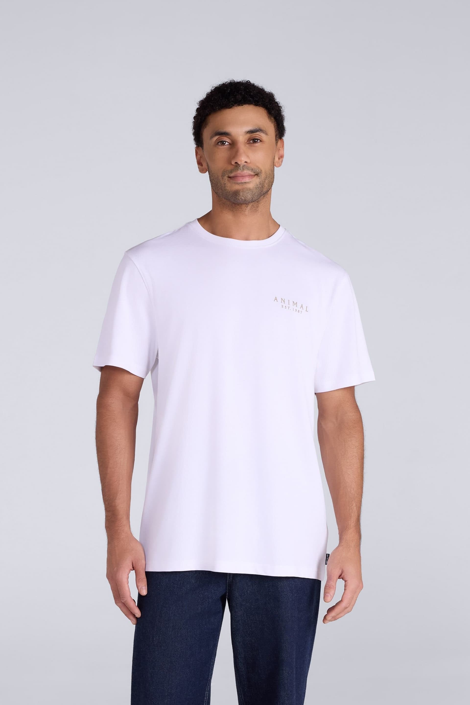 Animal Animal Men's 'Chase' Breathable Short Sleeve Cotton Relaxed Fit T-Shirt in White