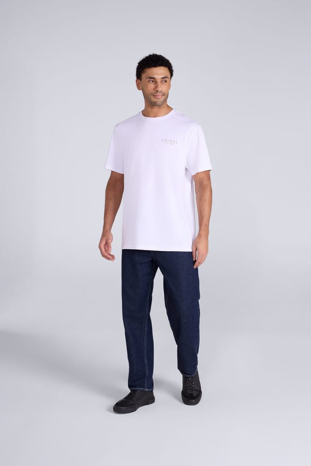 Animal Animal Men's 'Chase' Breathable Short Sleeve Cotton Relaxed Fit T-Shirt in White - 2