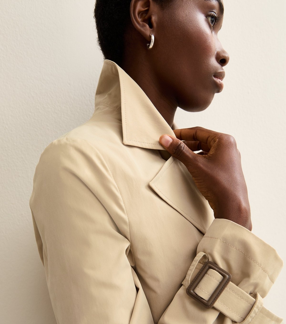 New Look Women's Tall Stone Double Breasted Mac Trench Coat New Look - 2