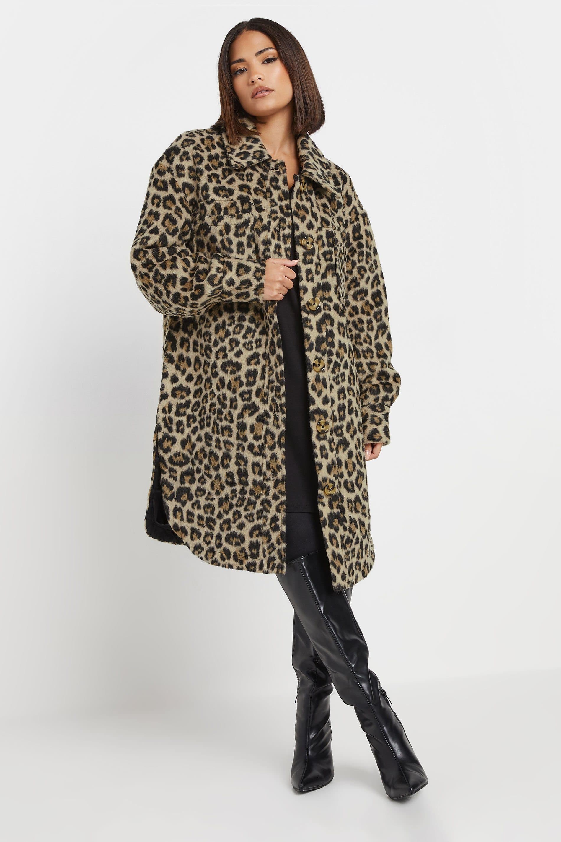 PixieGirl PixieGirl Brown Leopard Shacket for Women