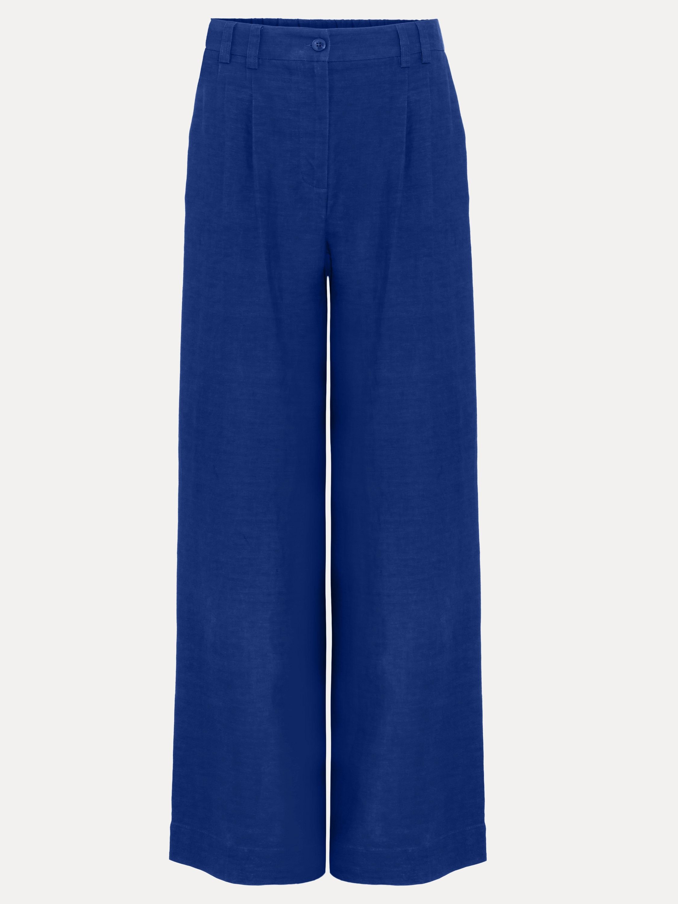 Phase Eight Phase Eight Women's Lottie Wide Leg Linen Trousers in Cobalt - 2
