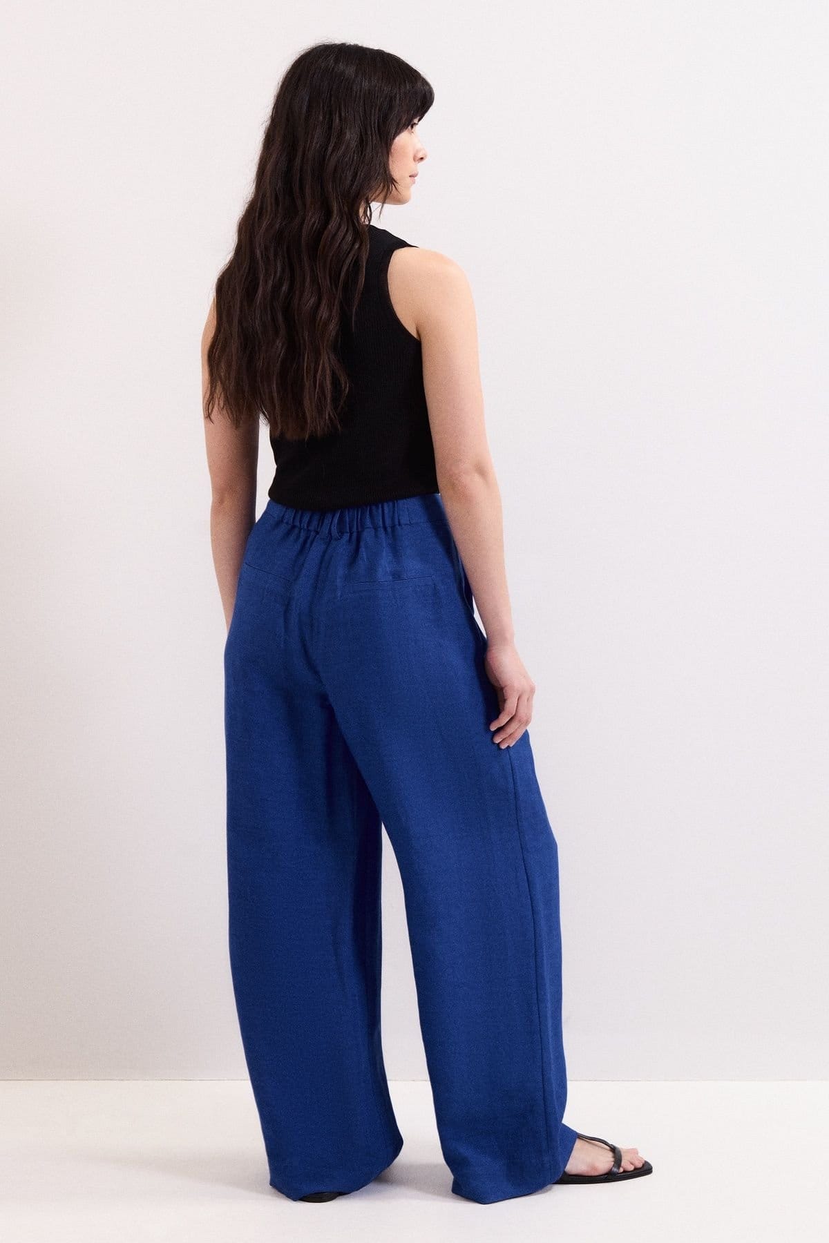 Phase Eight Phase Eight Women's Lottie Wide Leg Linen Trousers in Cobalt - 4