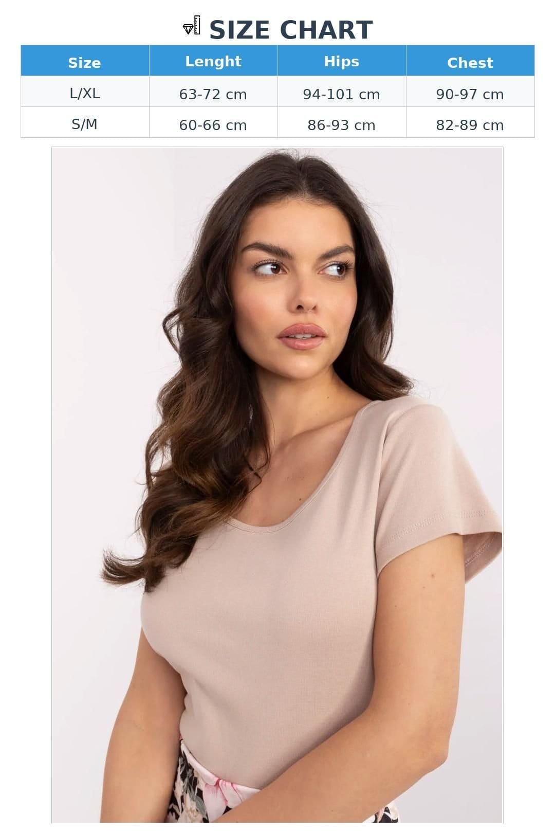 Love Lace Love Lace Women's Everyday Cotton Elastane Round Neck T-Shirt in Beige - 4