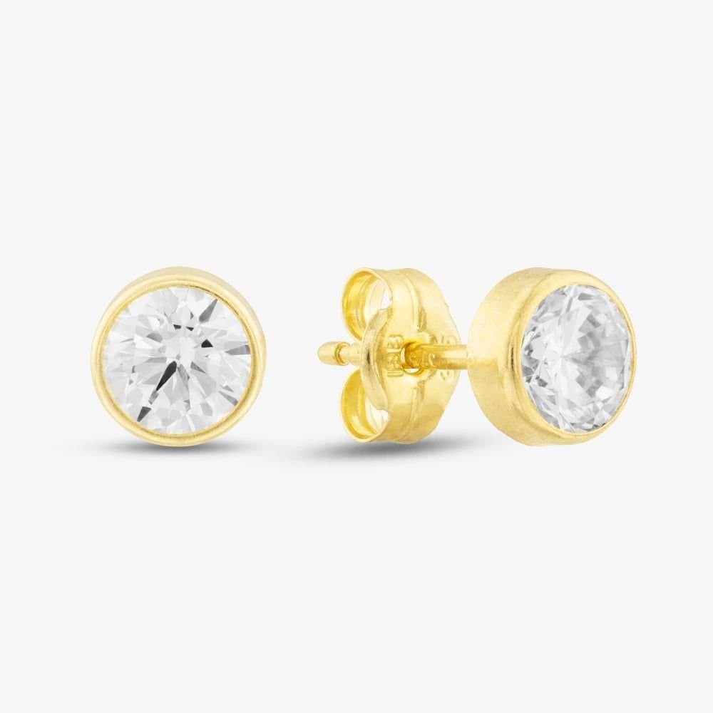 T.H.Baker T.H.Baker Women's 9ct Gold 5mm Cubic Zirconia Round Stud Earrings 1573423