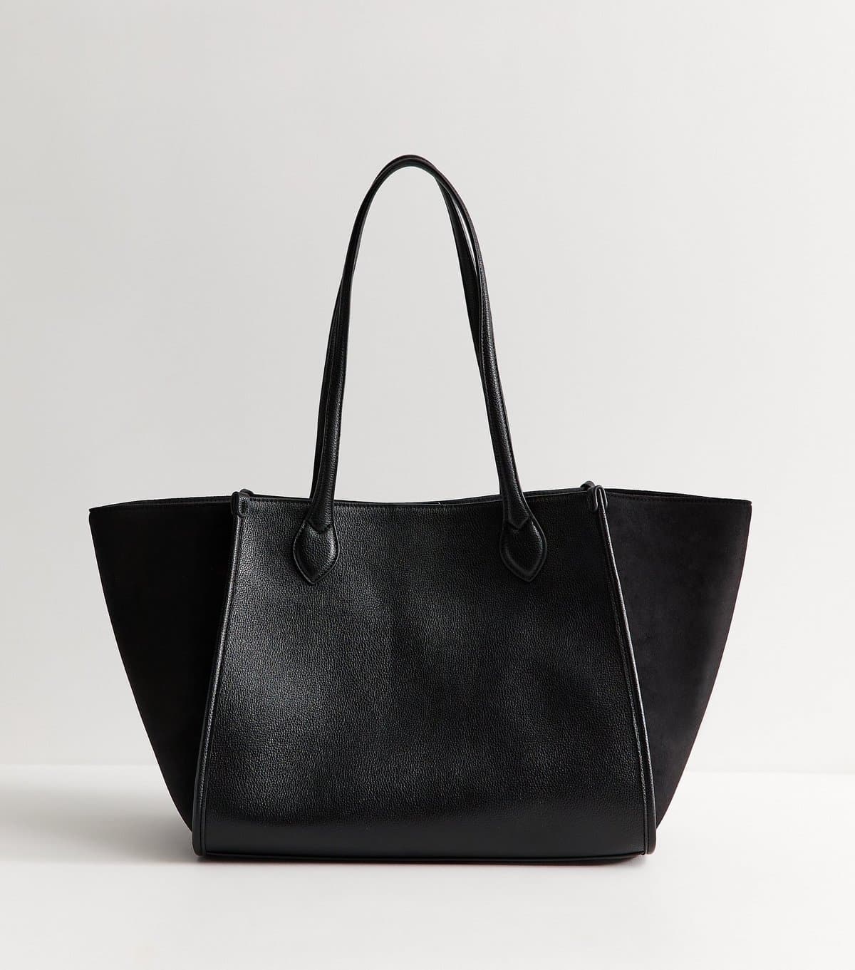 New Look New Look Black Faux Leather Contrast Wing Tote Bag