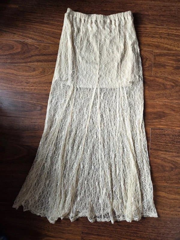 New Look New Look Cream Lace Fairycore Maxi Skirt. Size 12