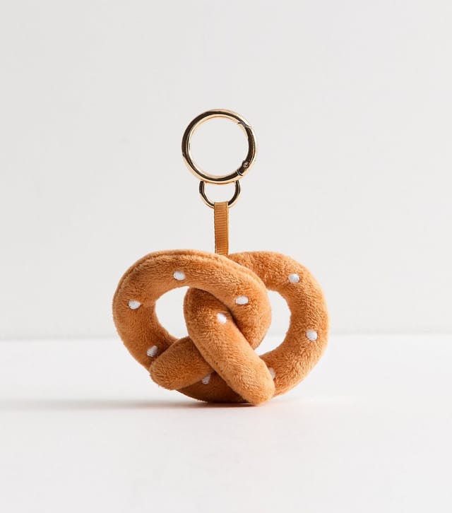 New Look Brown Pretzel Plush Bag Charm New Look - 2