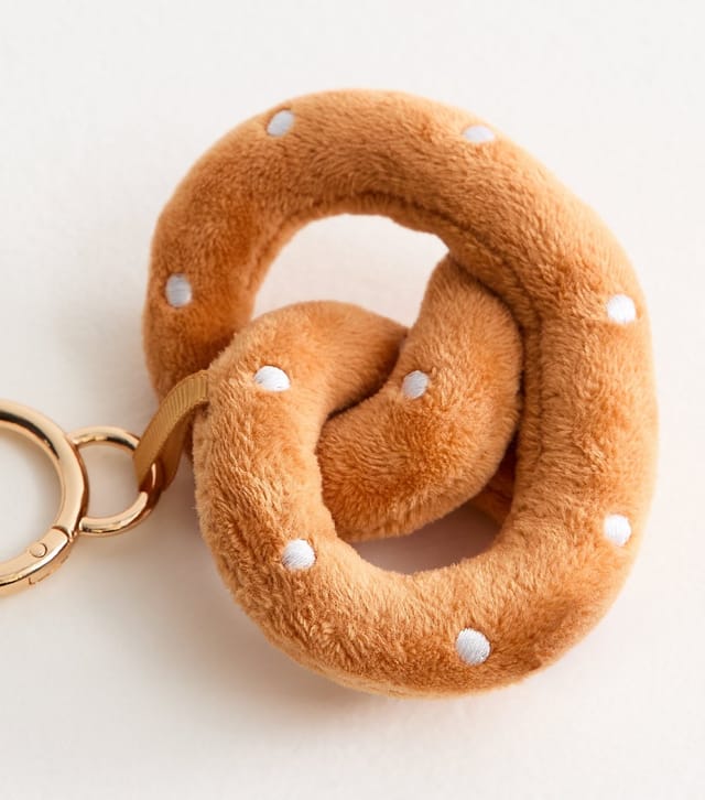 New Look Brown Pretzel Plush Bag Charm New Look - 3