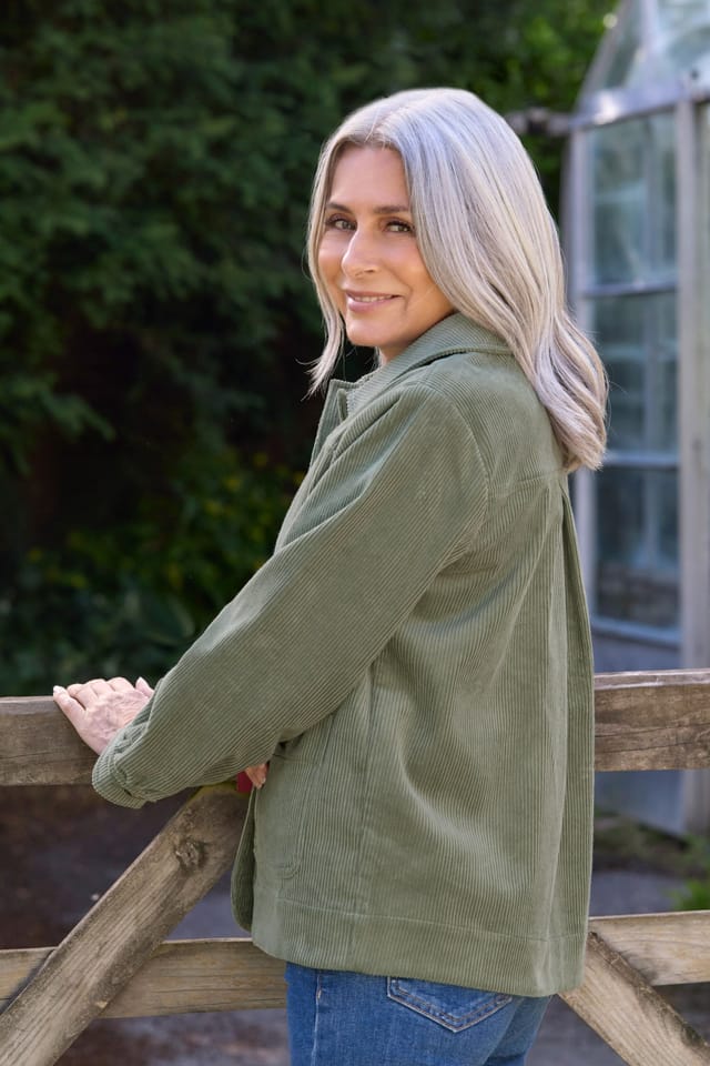 WoolOvers WoolOvers Women's Lightweight Corduroy Jacket in Green - 3
