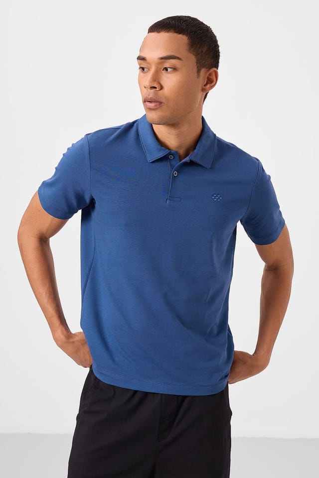 Tommy Life Tommy Life Men's Cotton Elastane Polo T-Shirt in Mid Blue - 2