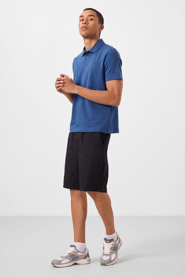 Tommy Life Tommy Life Men's Cotton Elastane Polo T-Shirt in Mid Blue - 3