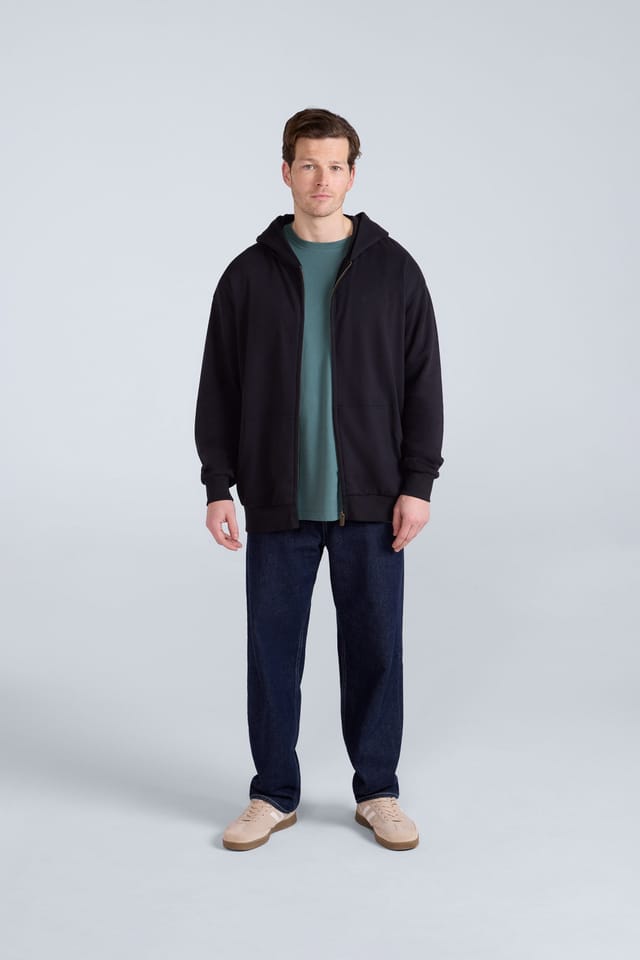 Animal Animal Men's 'Icon' Warm Comfortable Adjustable Hood Casual Logo Zip Through Hoodie in Black - 2