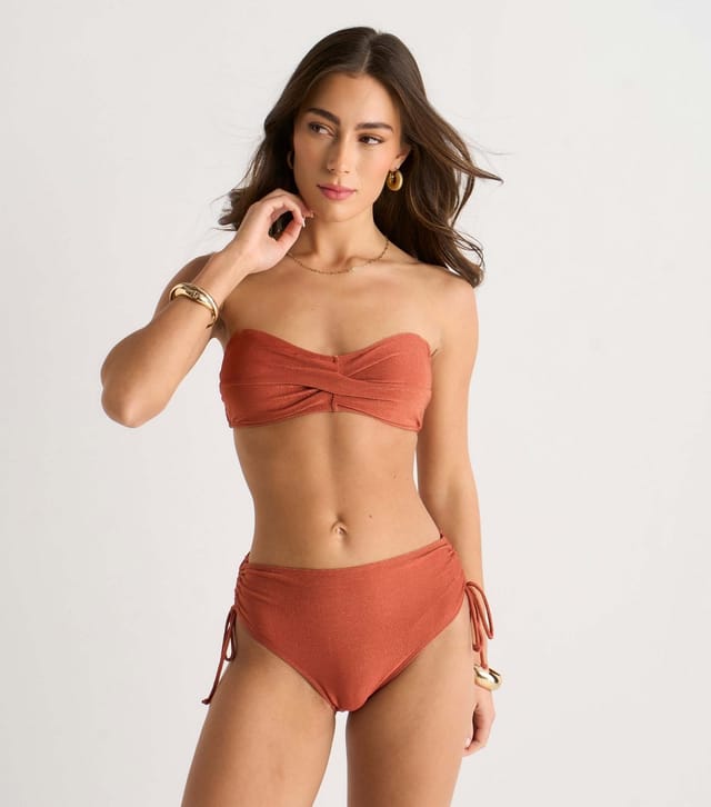 Gini London Women's Rust Metallic Twisted Bikini Top Gini London New Look - 2