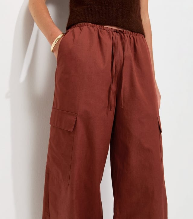 New Look Women's Rust Cotton Cuffed Cargo Trousers New Look - 2