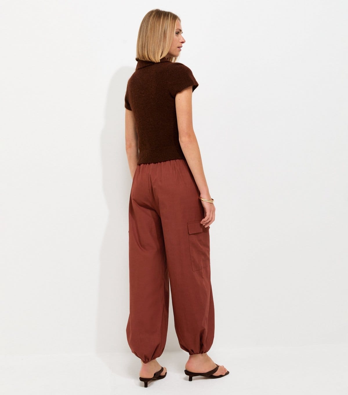 New Look Women's Rust Cotton Cuffed Cargo Trousers New Look - 4