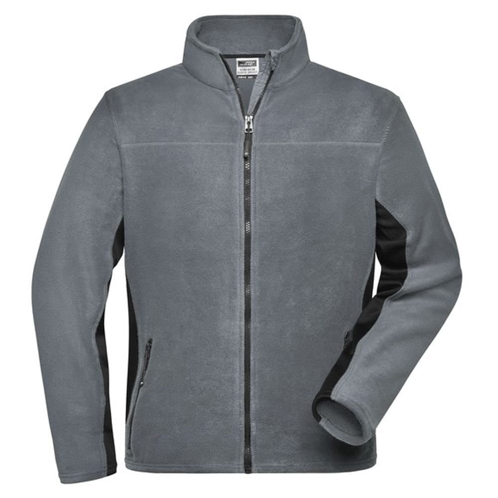 James and Nicholson James and Nicholson Men's Strong Work Fleece Jacket in Mid Grey
