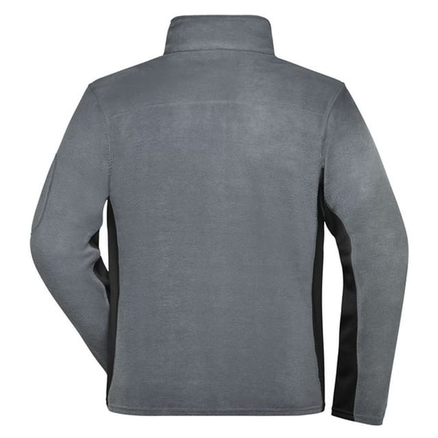 James and Nicholson James and Nicholson Men's Strong Work Fleece Jacket in Mid Grey - 2