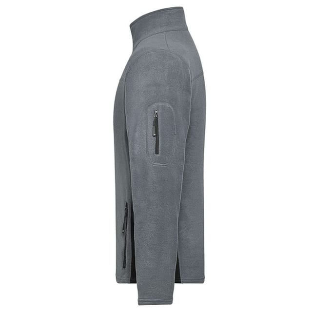 James and Nicholson James and Nicholson Men's Strong Work Fleece Jacket in Mid Grey - 3